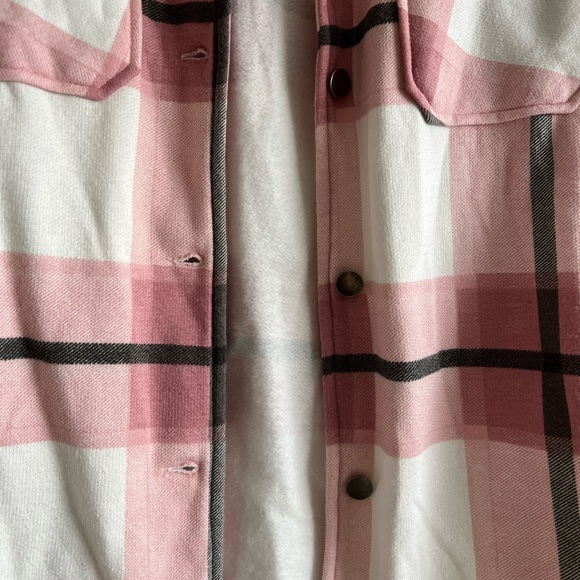 Boohoo Pink Plaid Shacket - 16/18 - Picture 3 of 9